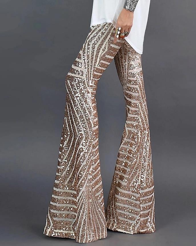 Fiona – Pantalon Évasé à Paillettes