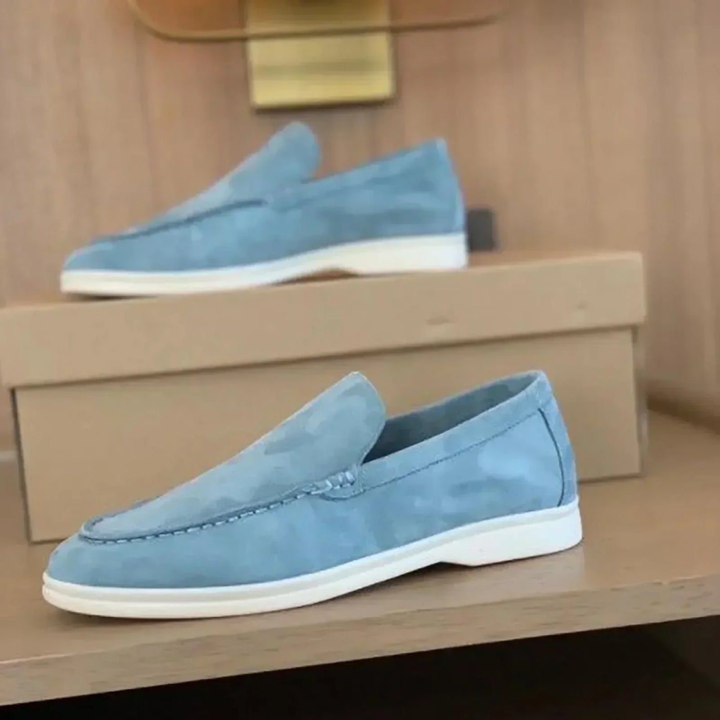 Donald – Mocassins en Daim pour Hommes à Bout Rond