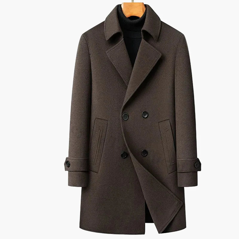 Manteau Classique à Double Boutonnage pour Homme Style Élégant d'Hiver