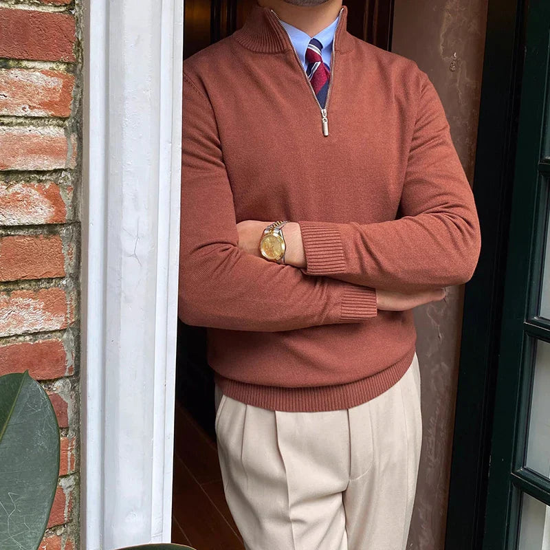 Pull demi-zippé style business pour homme – Élégance et confort professionnel