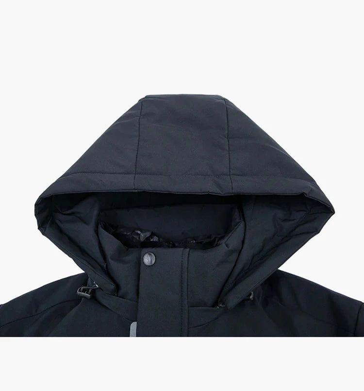 Manteau d'hiver homme élégant style business, veste longue à capuche pour usage professionnel et quotidien