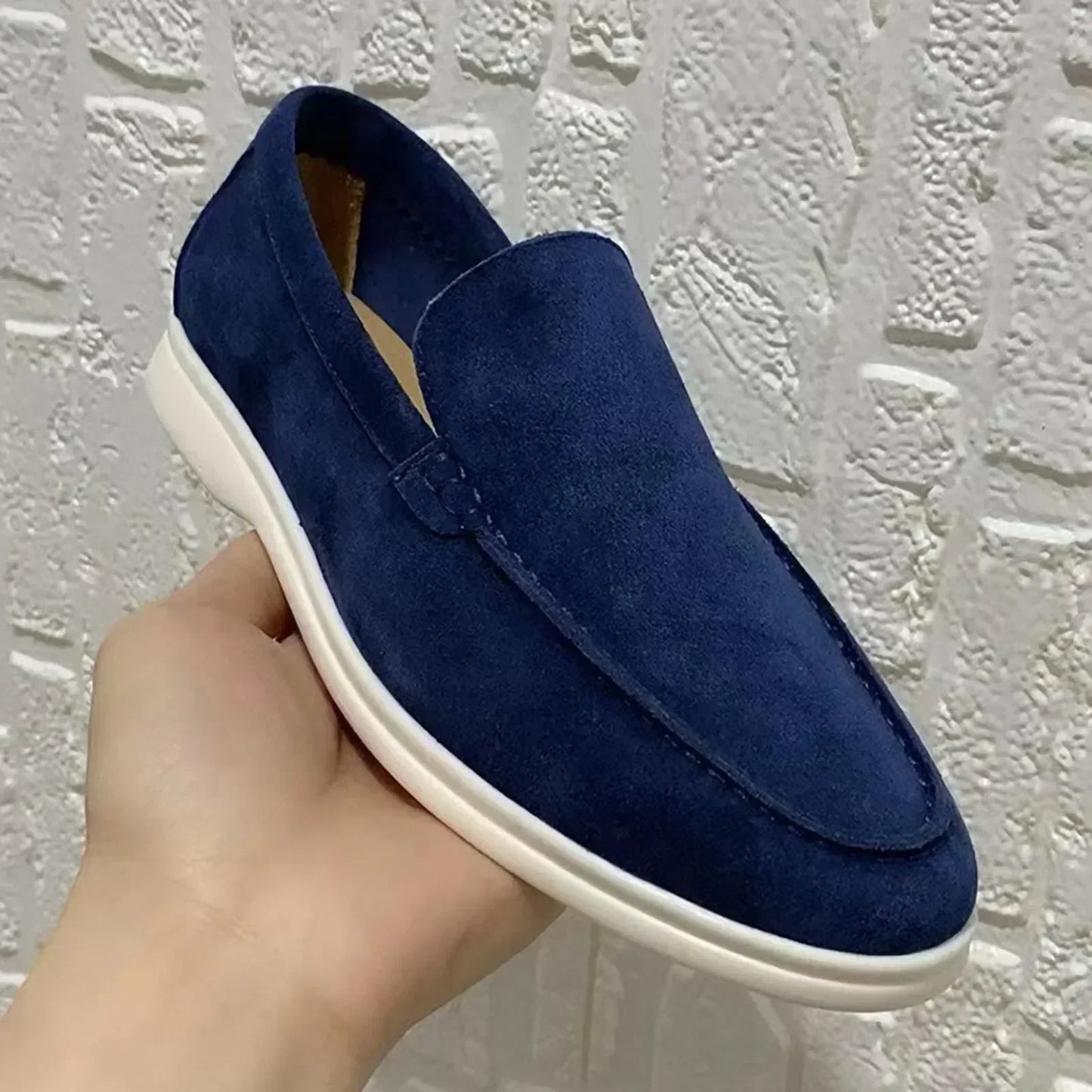 Donald – Mocassins en Daim pour Hommes à Bout Rond