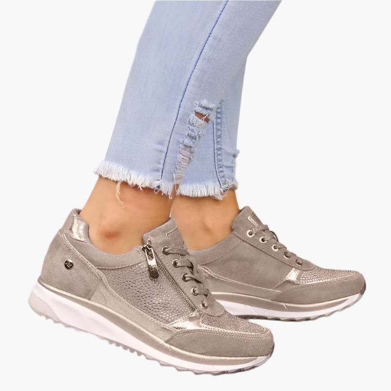 Baskets décontractées pour femme à zip latéral – Style urbain et confort quotidien