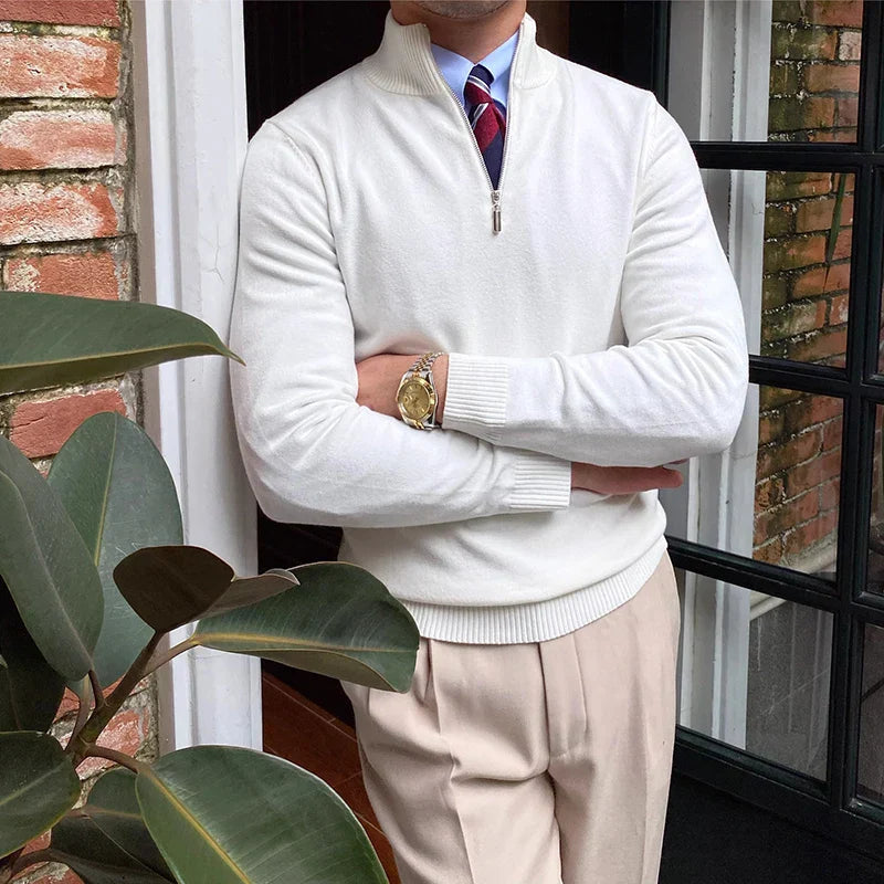 Pull demi-zippé style business pour homme – Élégance et confort professionnel