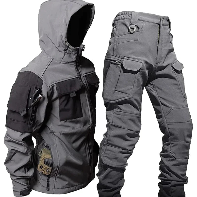 Ensemble Veste et Pantalon Tactique Doublé en Polaire - Résistant aux Intempéries