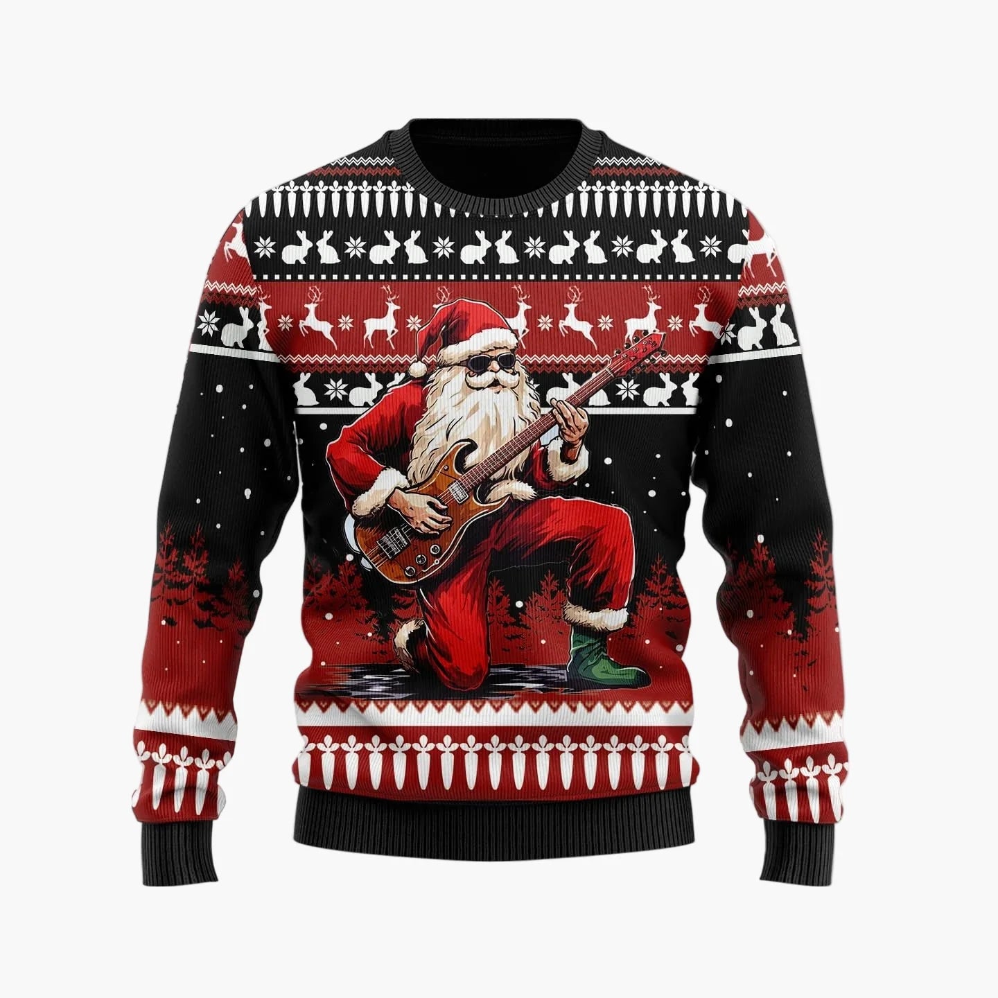Pull de Noël drôle homme – Style rétro, motif Père Noël, idéal fêtes et soirées Ugly Christmas Sweater