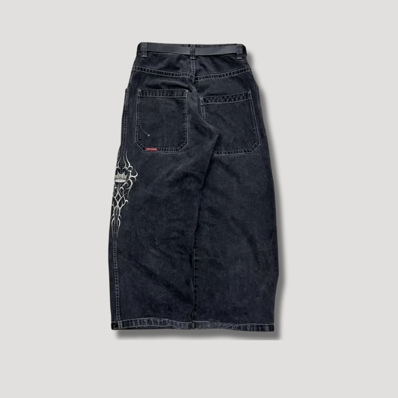 Trendiga Herrjeans med Vida Ben och Dödskalletryck för Sommaren