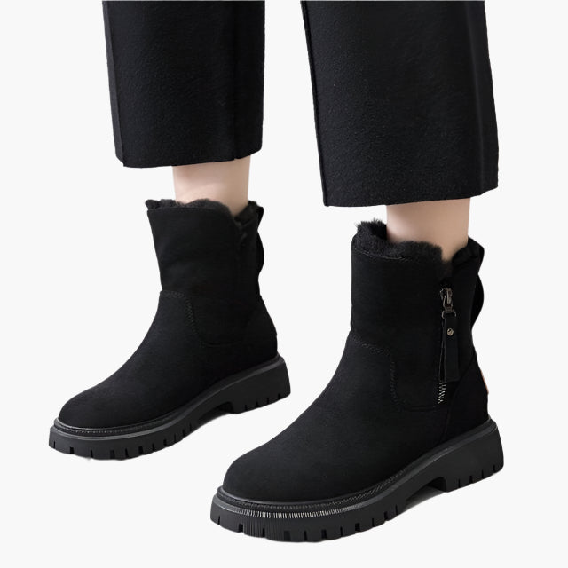 Bottes d'Hiver Femme Style Décontracté Antidérapantes à Doublure Chaude pour Temps Froid