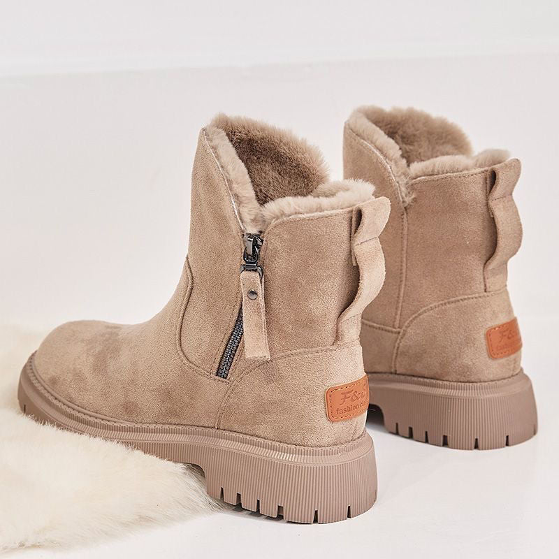 Bottes d'Hiver Femme Style Décontracté Antidérapantes à Doublure Chaude pour Temps Froid