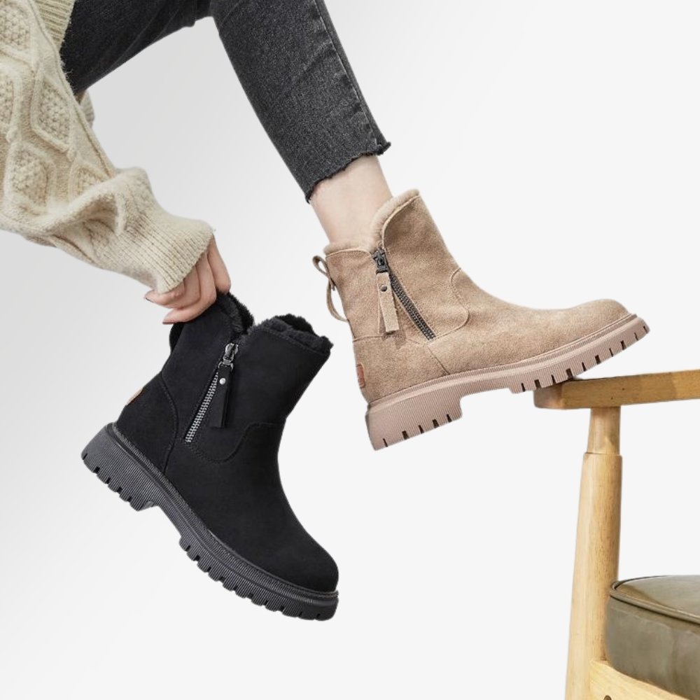 Bottes d'Hiver Femme Style Décontracté Antidérapantes à Doublure Chaude pour Temps Froid
