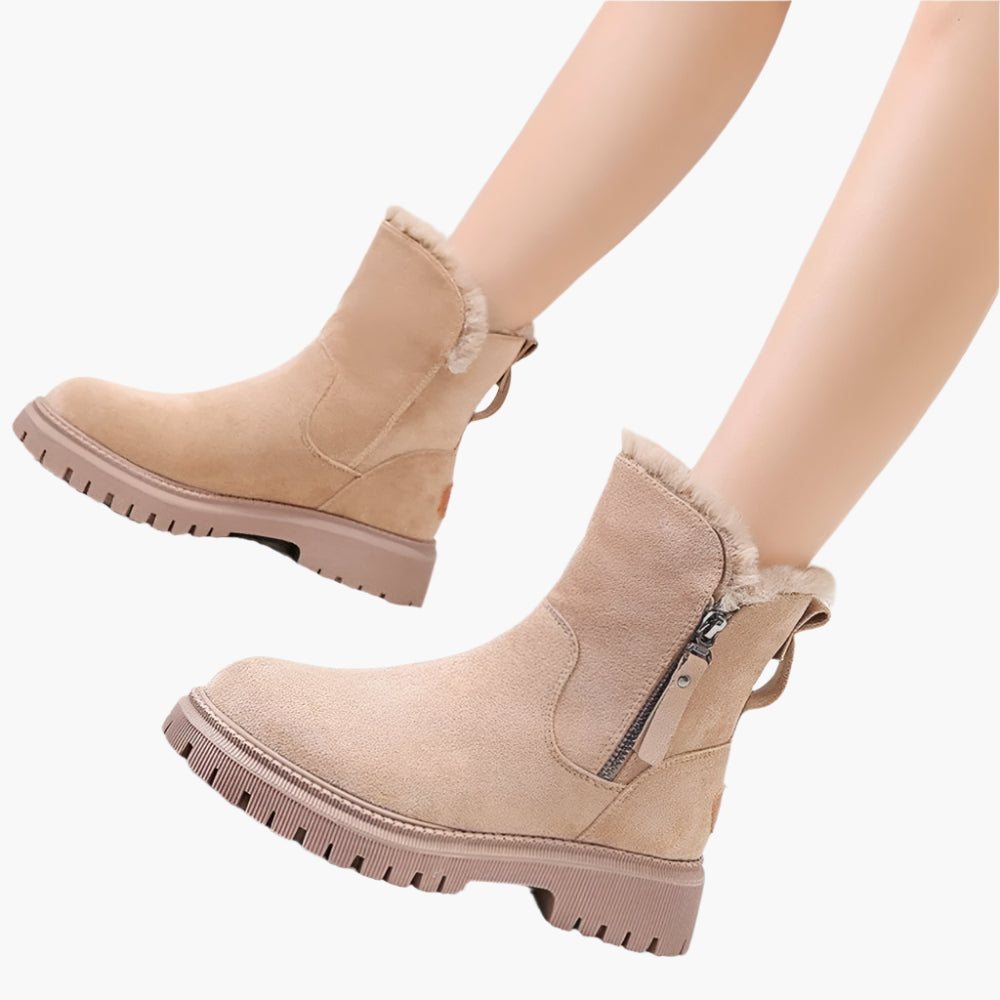 Bottes d'Hiver Femme Style Décontracté Antidérapantes à Doublure Chaude pour Temps Froid