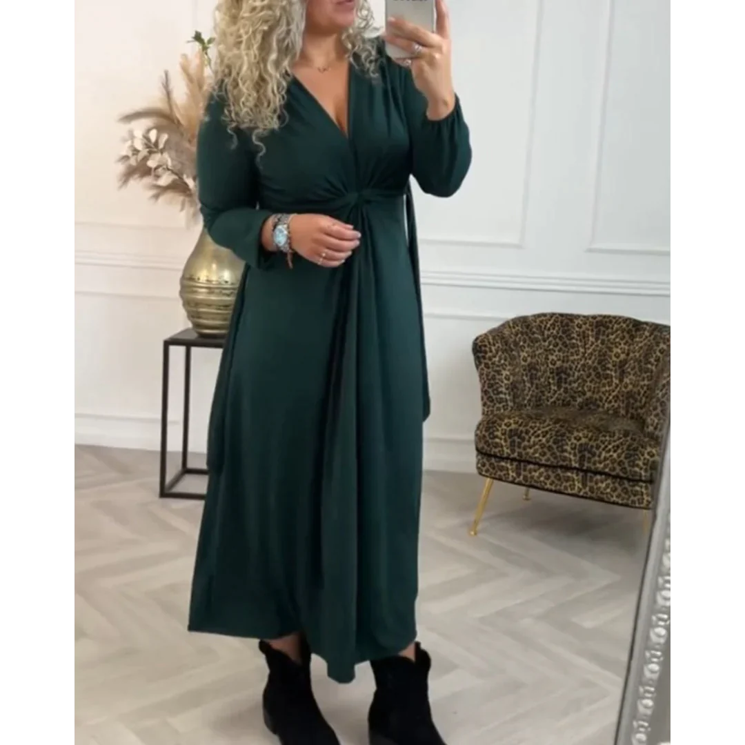 Robe unie Sexy à Manches Longues
