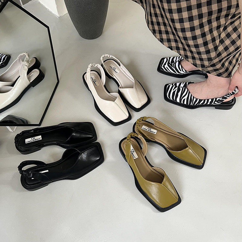 Carol – Chaussures Mode à Talon Bas et Dos Ouvert