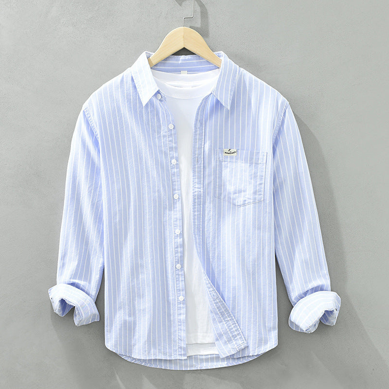 Edward – Chemise Oxford à Rayures en Coton pour Homme