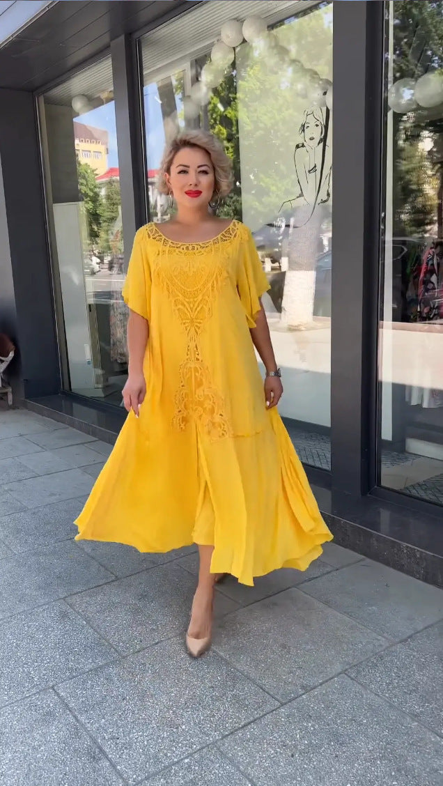 Georgina – Robe Longue Artistique Rétro