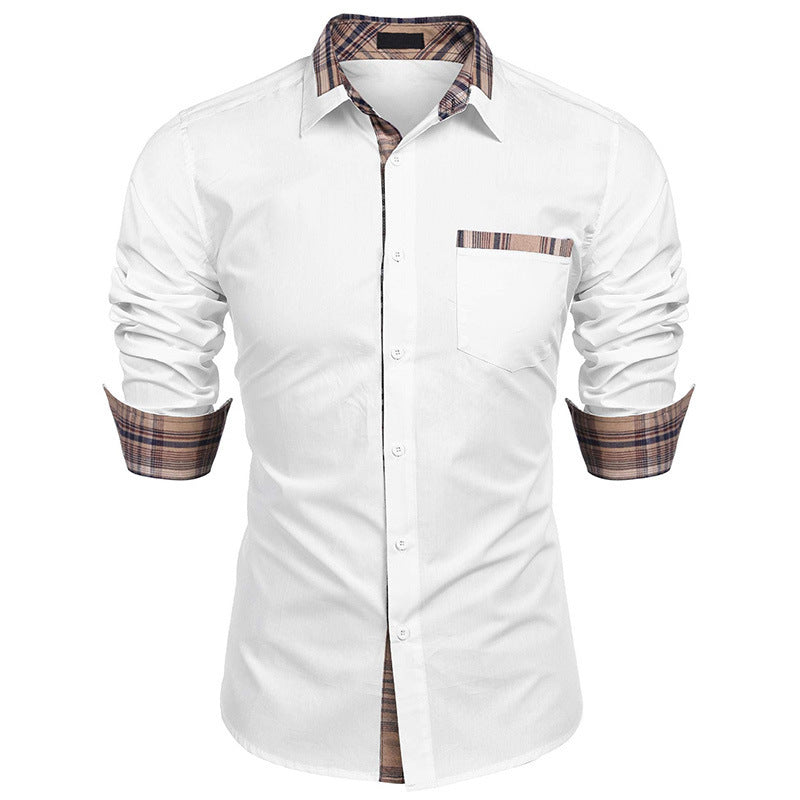 Chemise élégante homme style casual chic à col revers – Idéale pour bureau et sorties