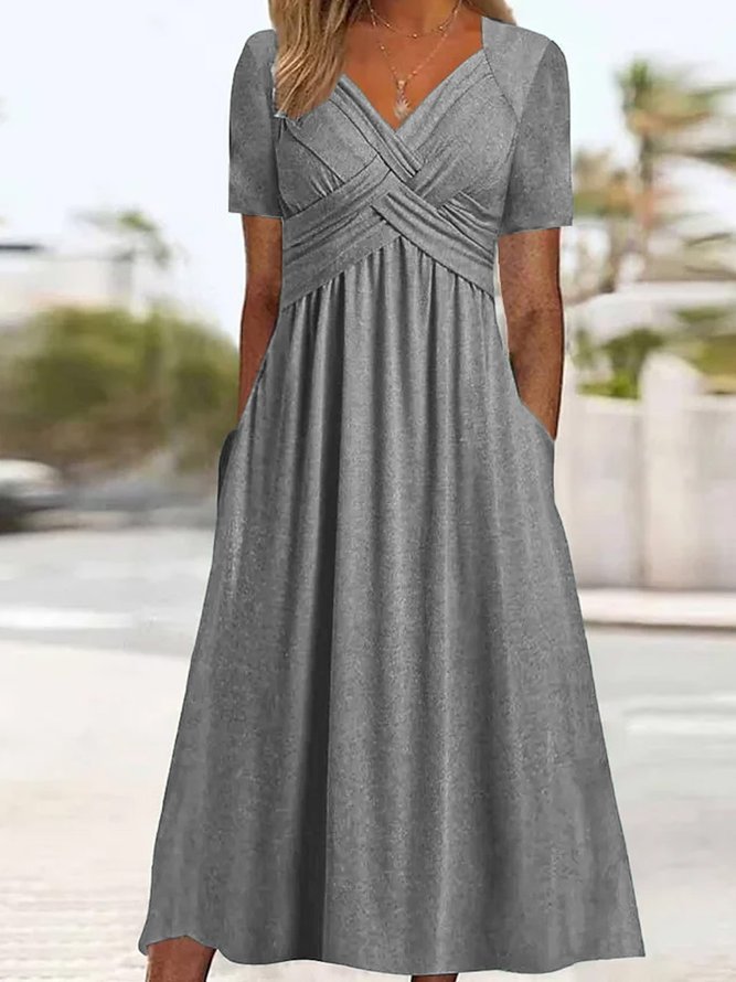 Francesca – Robe Évasée à Manches Courtes