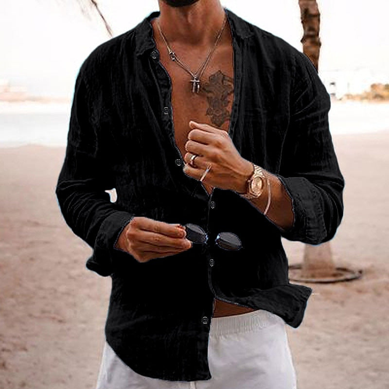 Benjamin – Chemise Décontractée en Coton et Lin