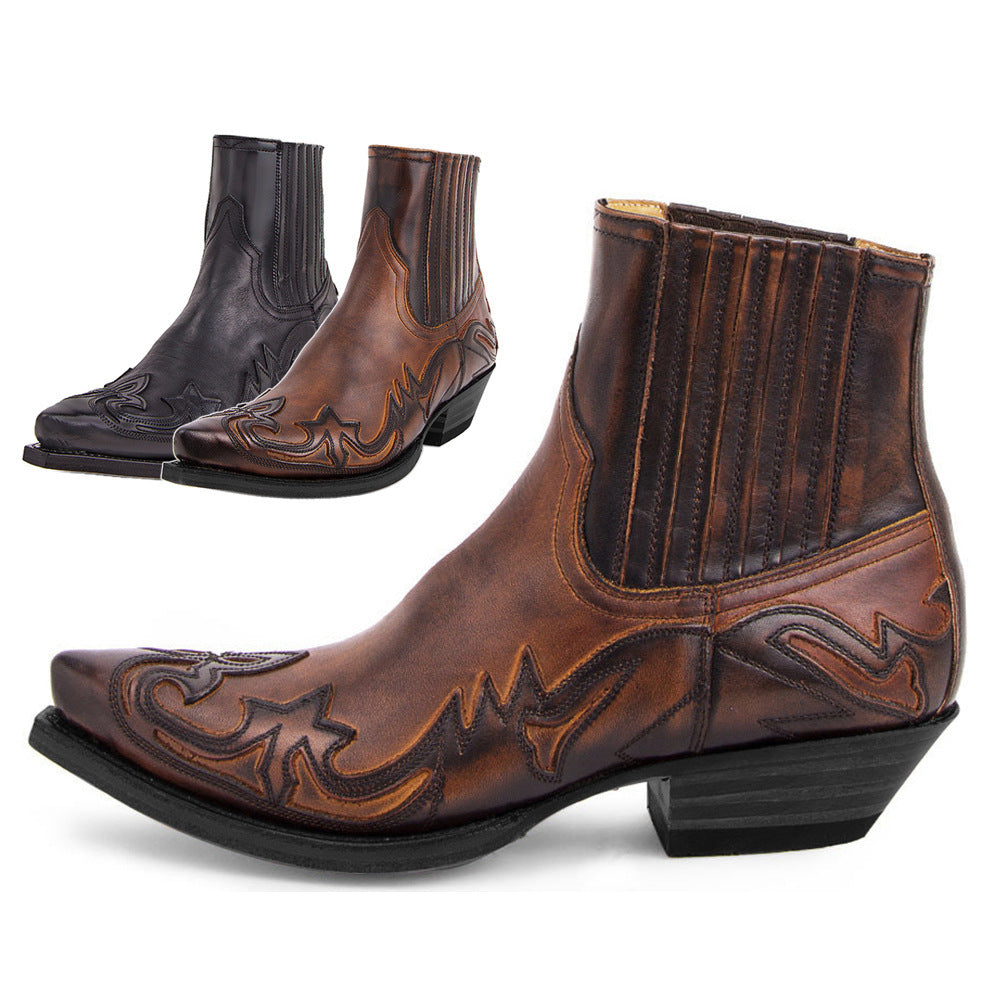 Lucy – Bottes de Cowboy Martin en Couleur Frottee Neutre