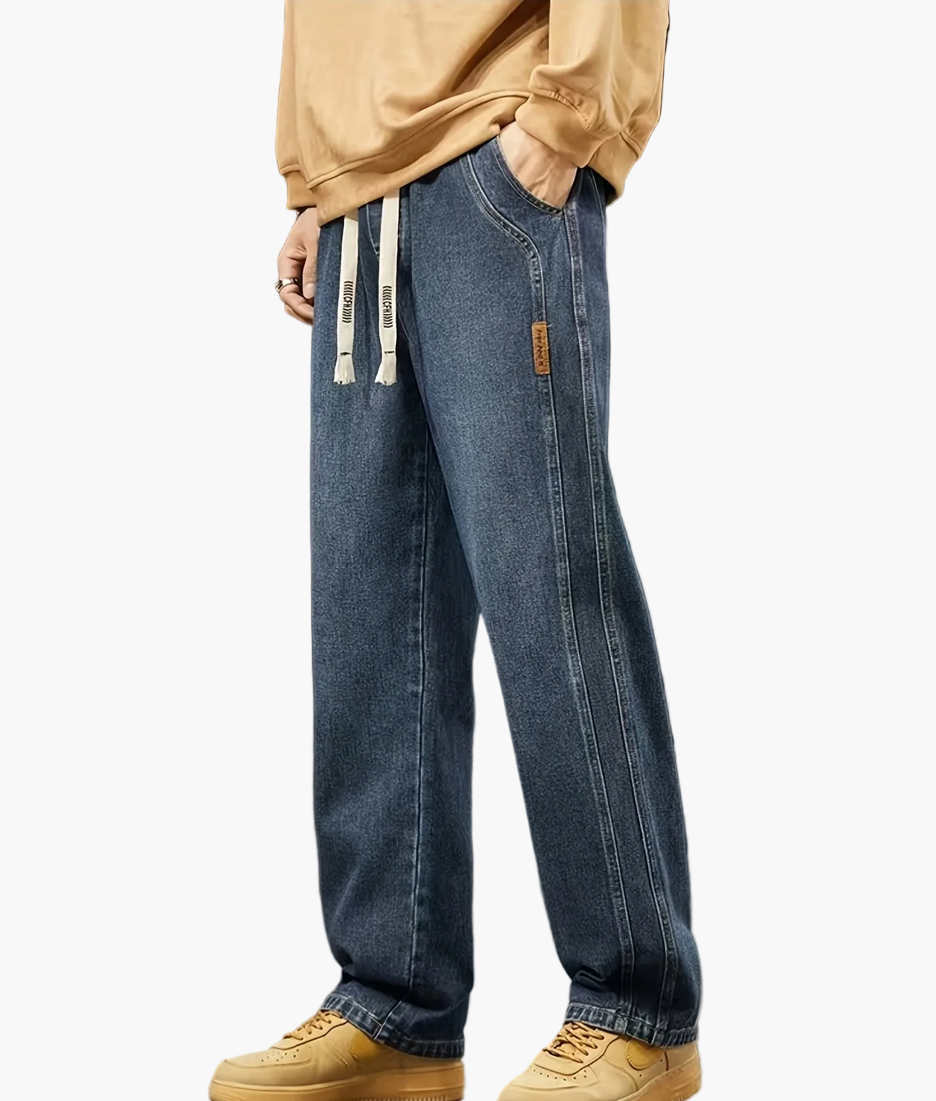 Jean large coupe ample pour homme style urbain décontracté