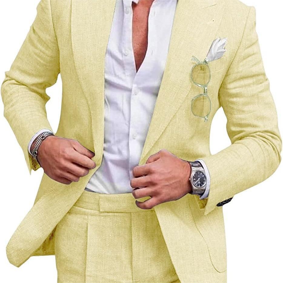 Joshua – Costume Deux Pièces Uni à Bouton Unique
