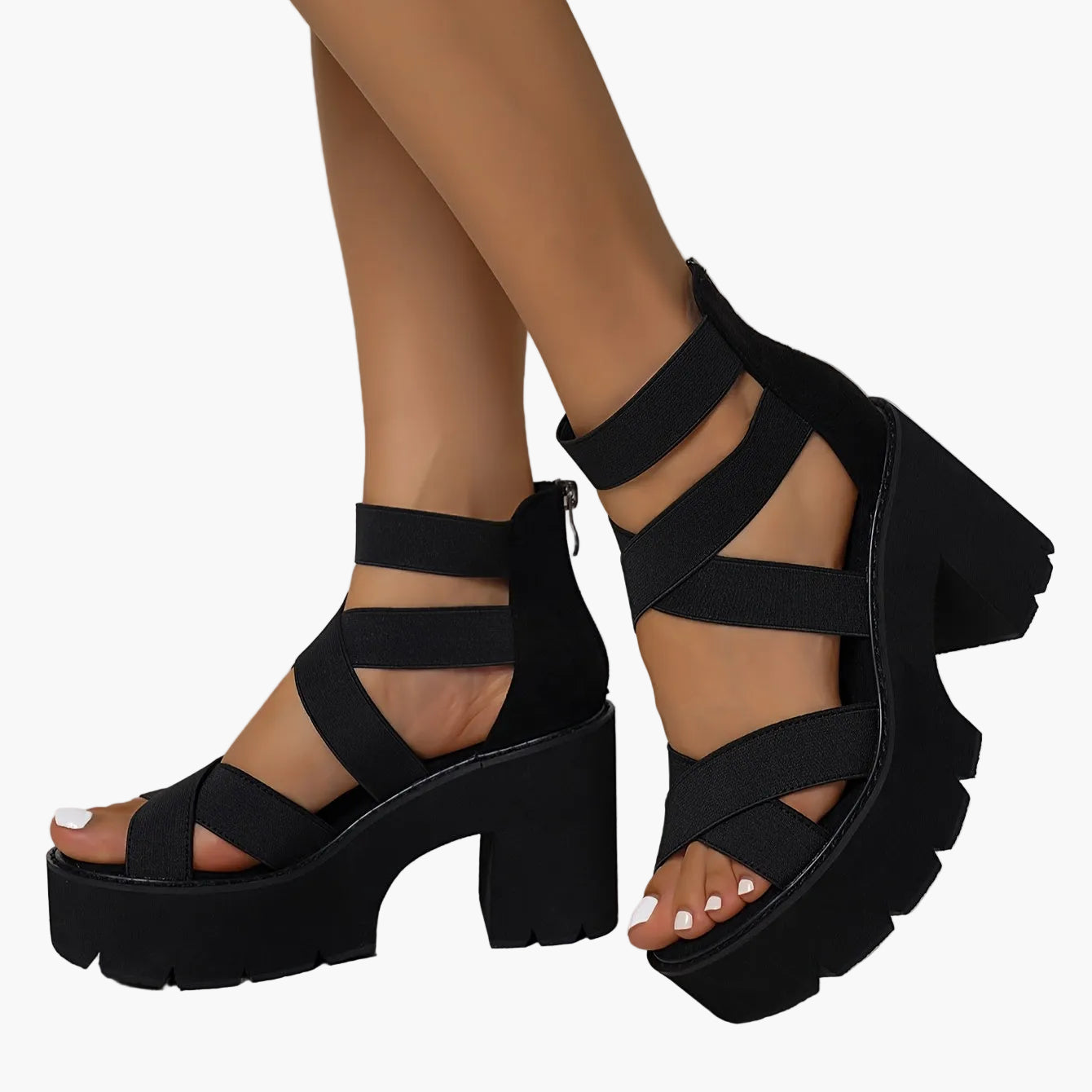 Sandales à talon plateforme pour femme, style tendance, idéales pour toutes occasions