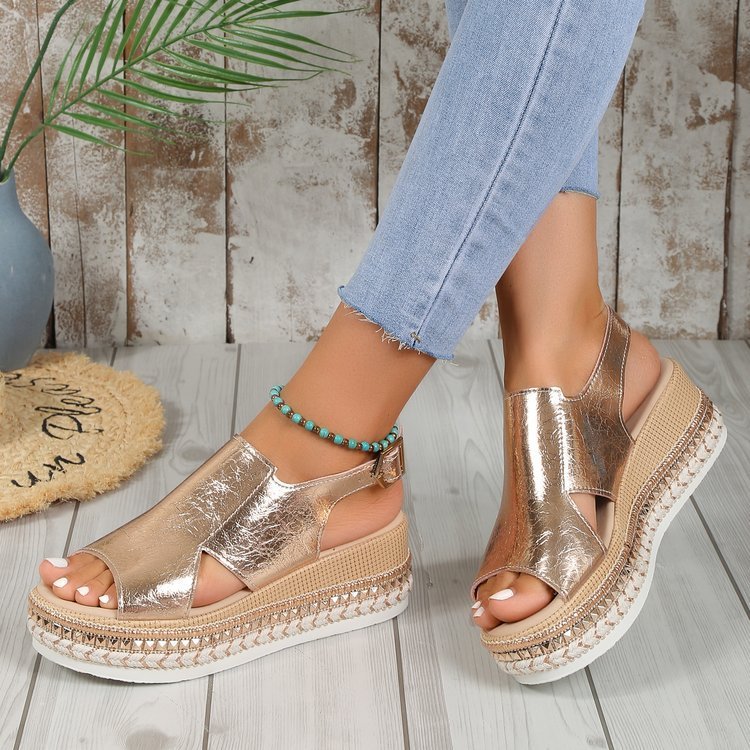 Christine – Sandales à Talons Compensés avec Boucle