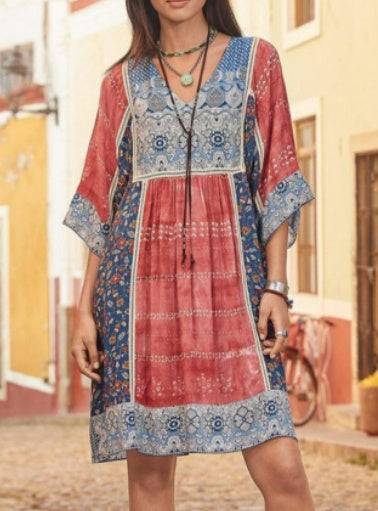 Laura – Robe en Dentelle Imprimée Rétro pour Femme