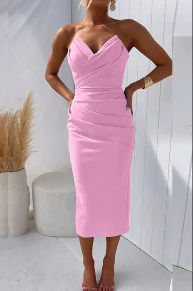 Carly – Robe Longue Fendue Sans Manches