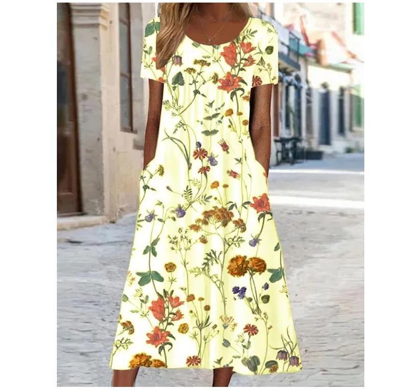Amelia – Robe Ample à Imprimé Floral Décontracté