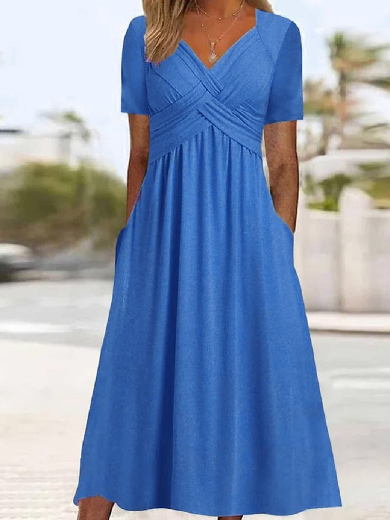 Francesca – Robe Évasée à Manches Courtes