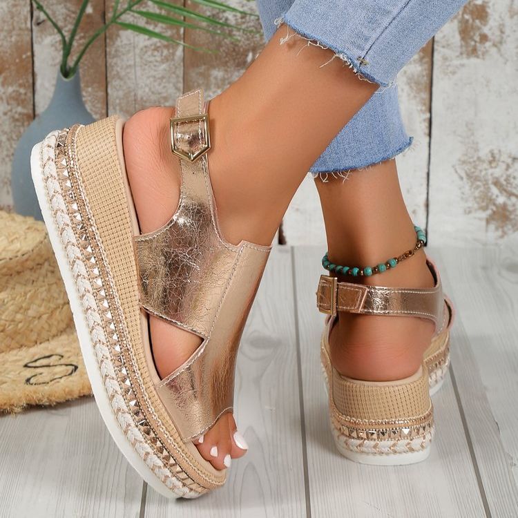 Christine – Sandales à Talons Compensés avec Boucle