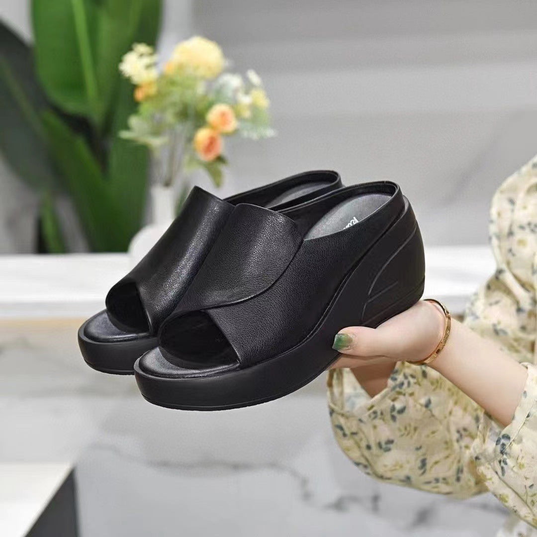 Linda – Sandales Compensées en Cuir Vegan pour l'Été