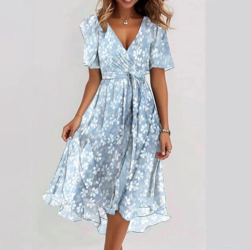 Juliet – Robe Élégante en Chiffon à Manches Courtes