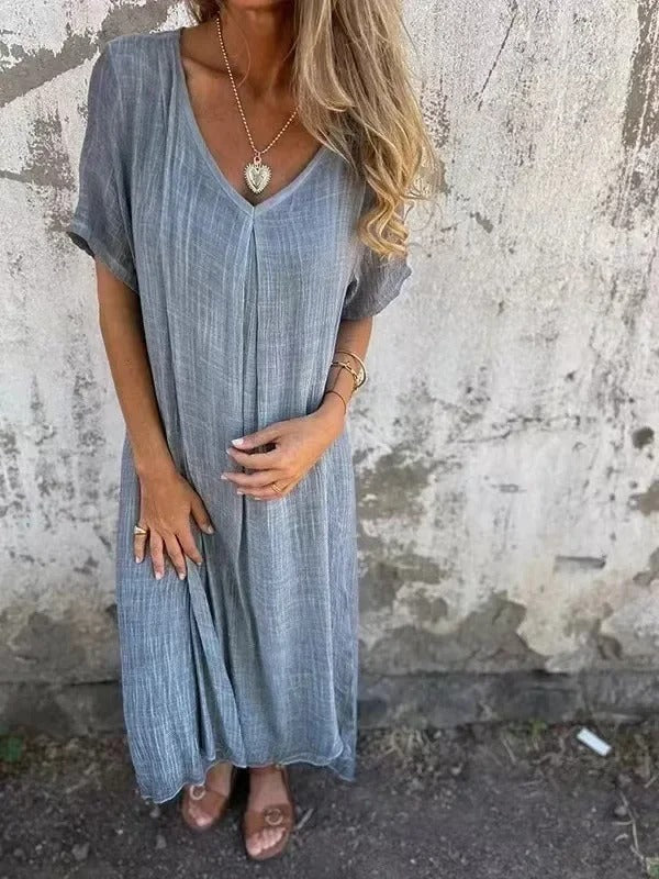 Kathryn – Robe Maxi Ample à Col V pour Femmes