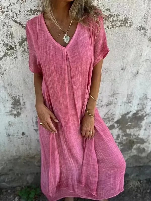 Kathryn – Robe Maxi Ample à Col V pour Femmes