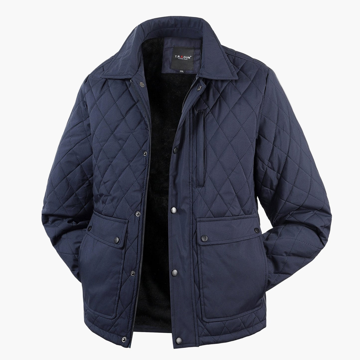 Veste matelassée décontractée pour homme style urbain avec poches et col classique