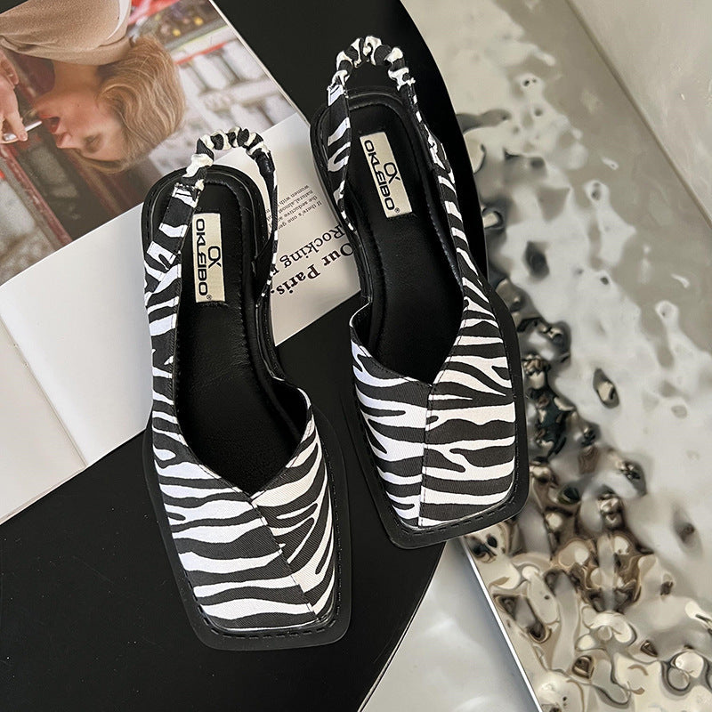 Carol – Chaussures Mode à Talon Bas et Dos Ouvert