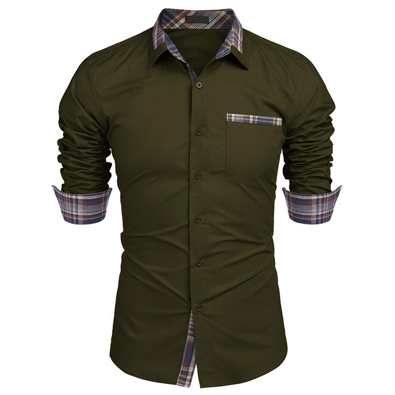 Chemise élégante homme style casual chic à col revers – Idéale pour bureau et sorties