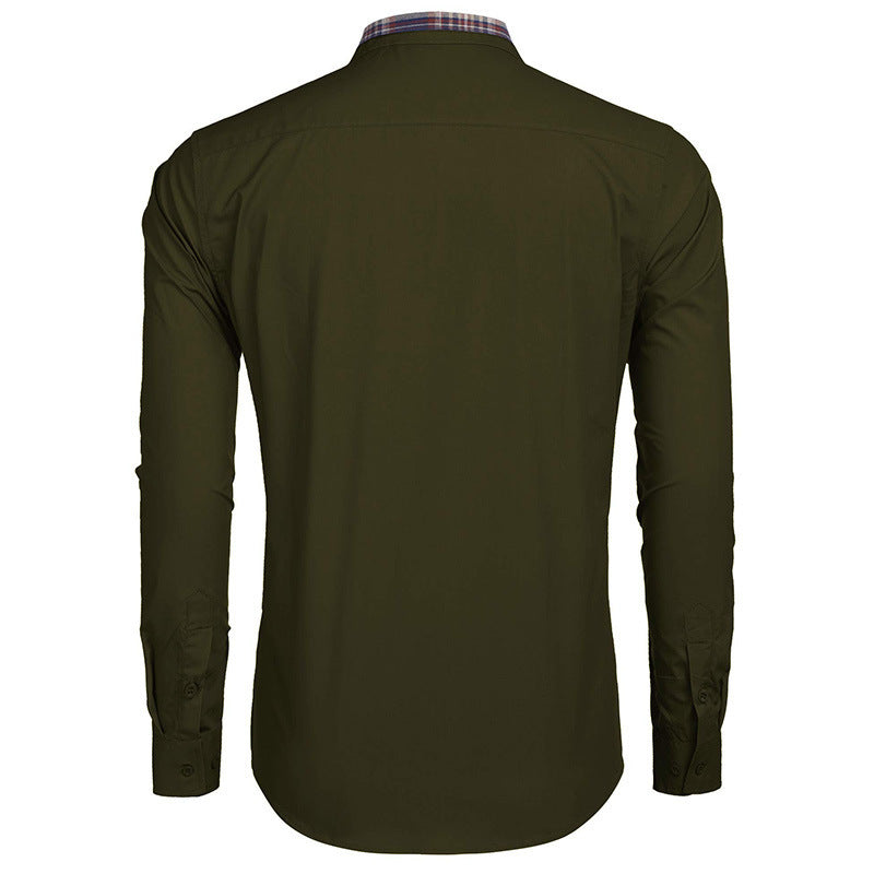 Chemise élégante homme style casual chic à col revers – Idéale pour bureau et sorties