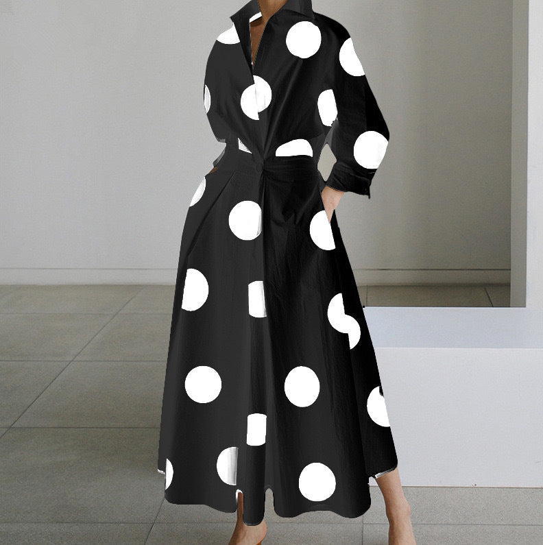 Grace – Robe à manches longues avec taille élastique