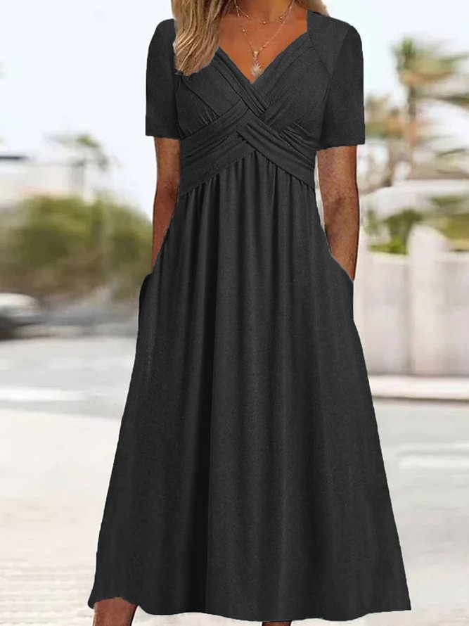 Francesca – Robe Évasée à Manches Courtes