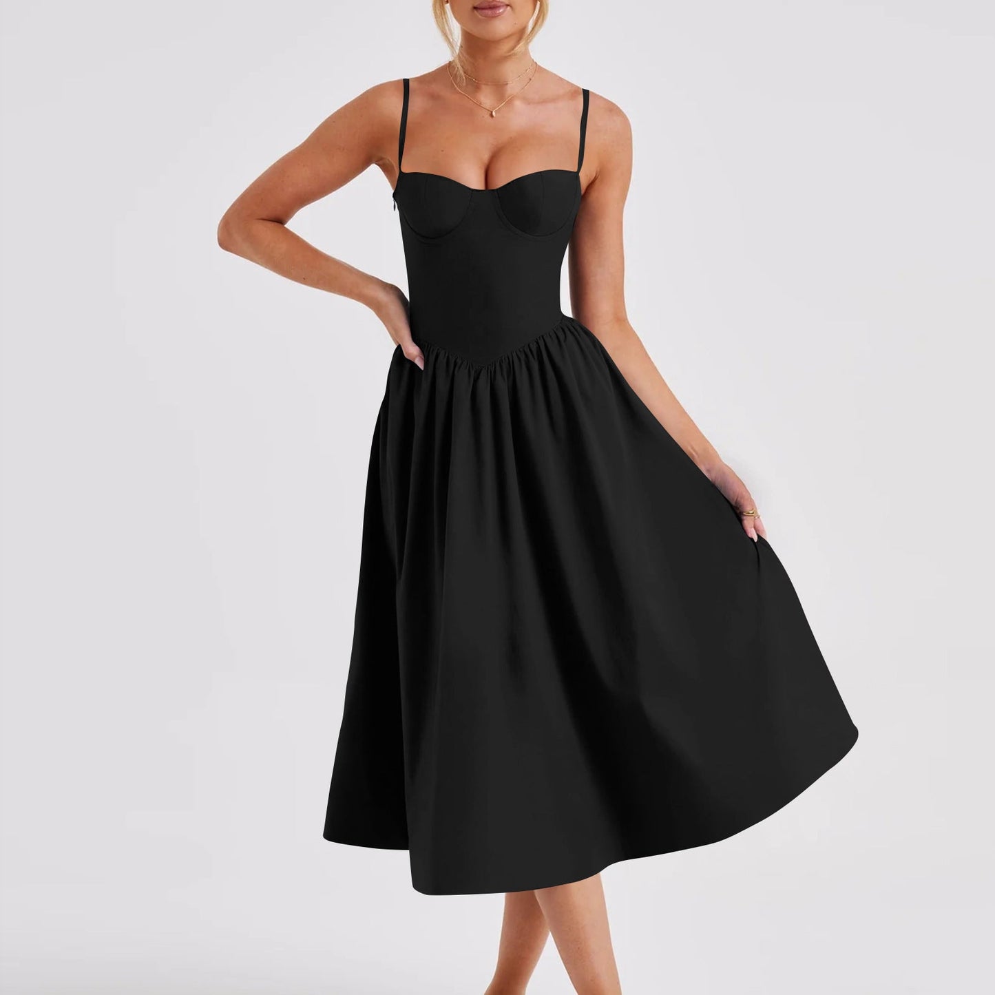 Stephanie – Robe Longue Rétro Style Cour