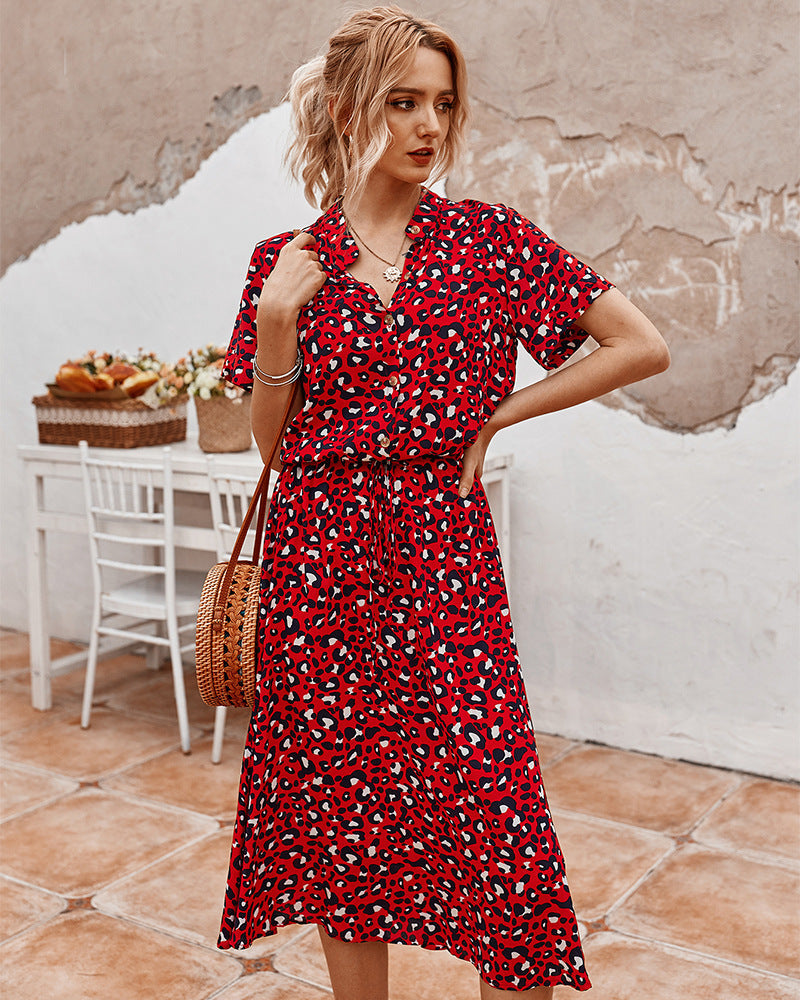 Robe midi femme style décontracté à pois, idéale pour l'été et les sorties