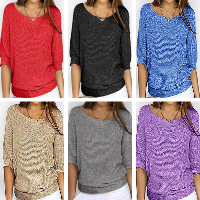 Denise – Pull à Encolure Ronde Uni pour Femme