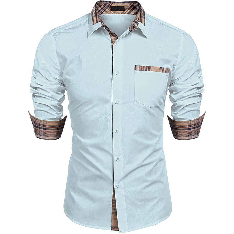Chemise élégante homme style casual chic à col revers – Idéale pour bureau et sorties