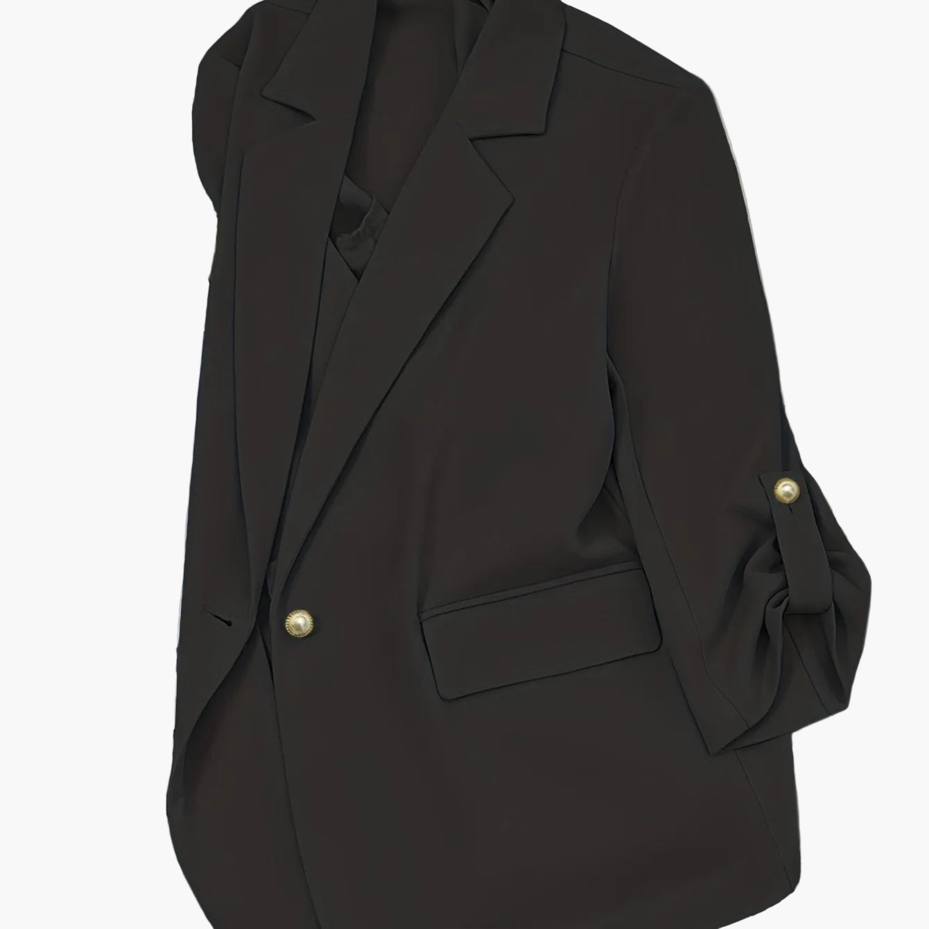 Elegant dameblazer med lange ærmer, afslappet stil til kontor eller udgang