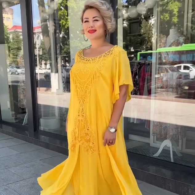 Georgina – Robe Longue Artistique Rétro