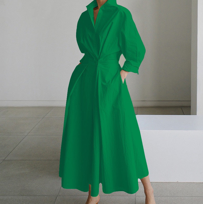 Grace – Robe à manches longues avec taille élastique
