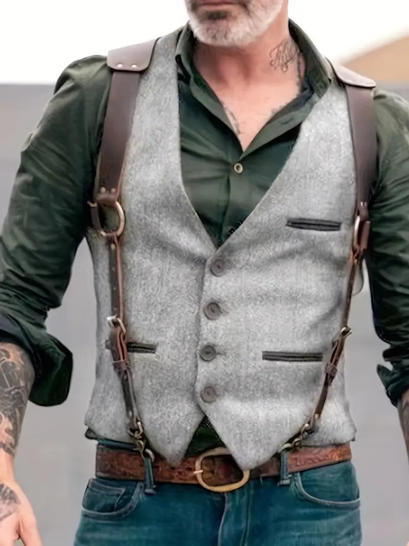 Jamie – Gilet Vintage à Col en V